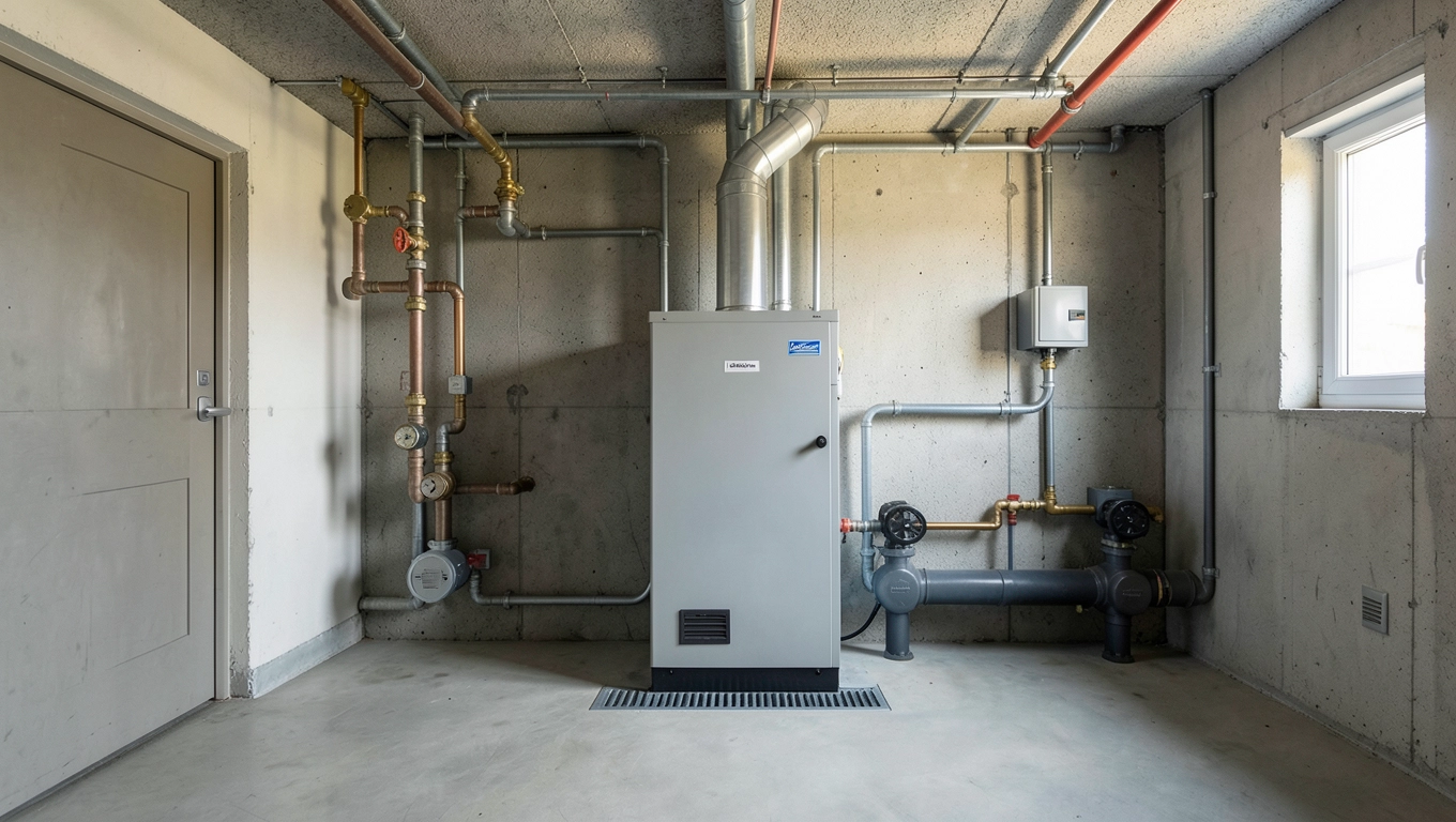 Kotłownia 30-60 kW wydzielone pomieszczenie, wentylacja i odporność ogniowa