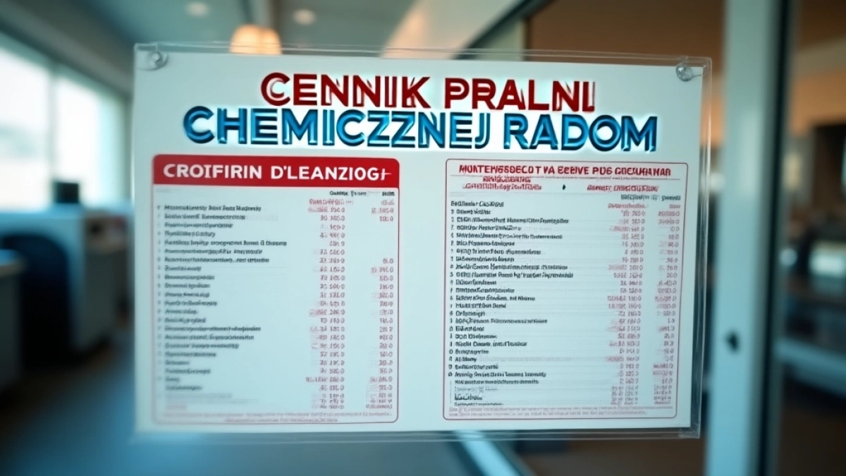 Cennik pralni chemicznej Radom