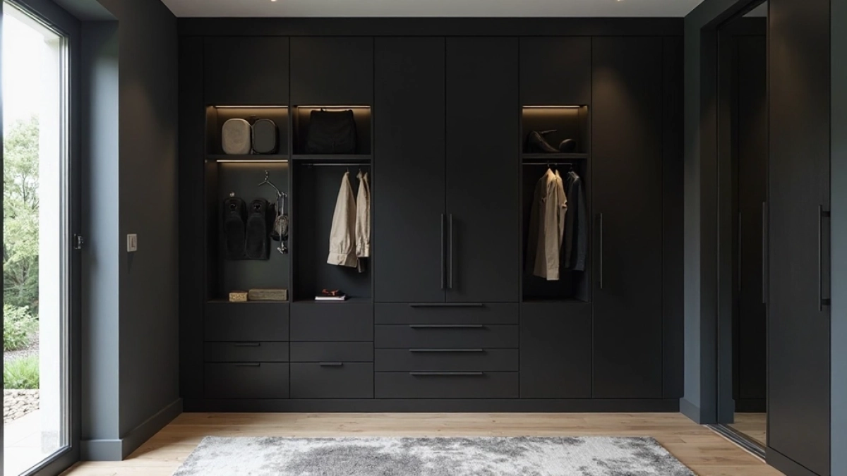 czarna garderoba do przedpokoju