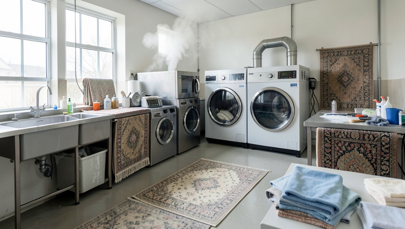 Doświadczeni pracownicy pralni dywanów