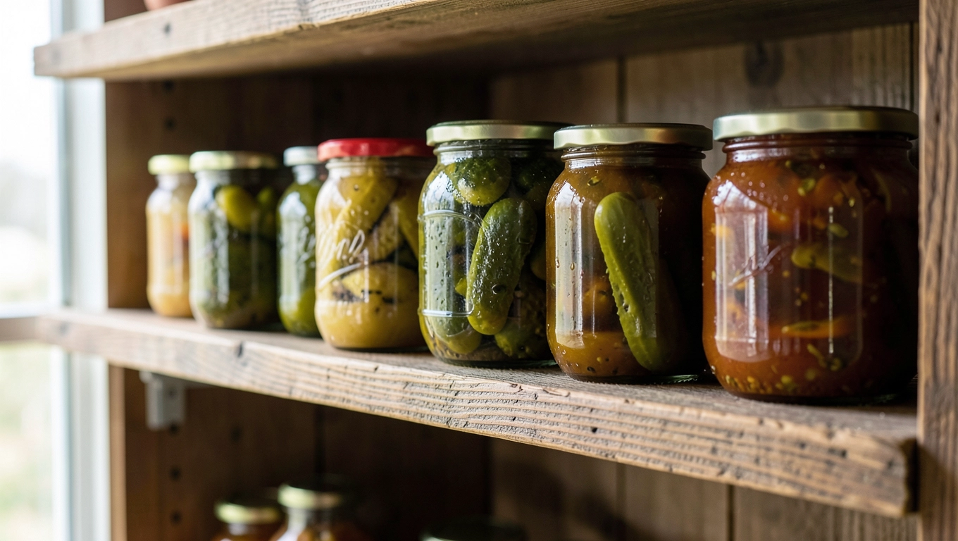 Drewniane półki na słoiki i przetwory