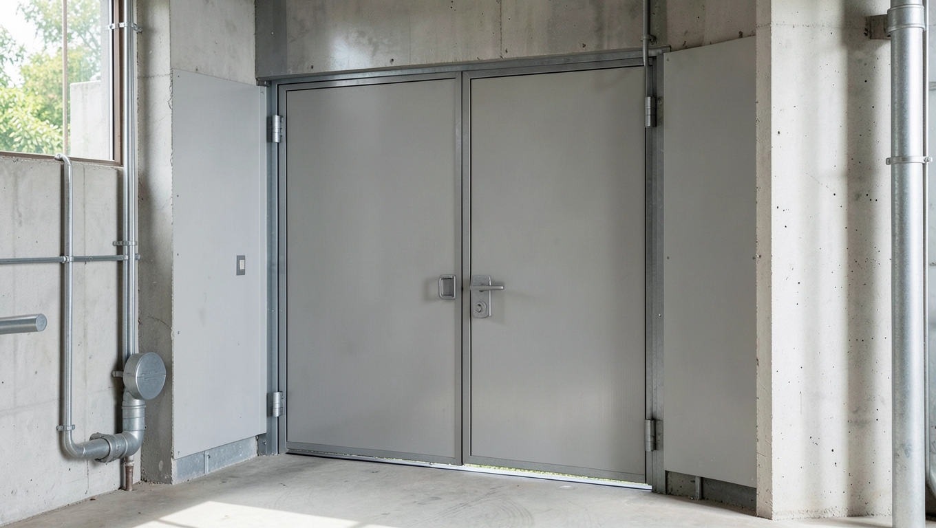 Drzwi płaszczowe zewnętrzne do kotłowni