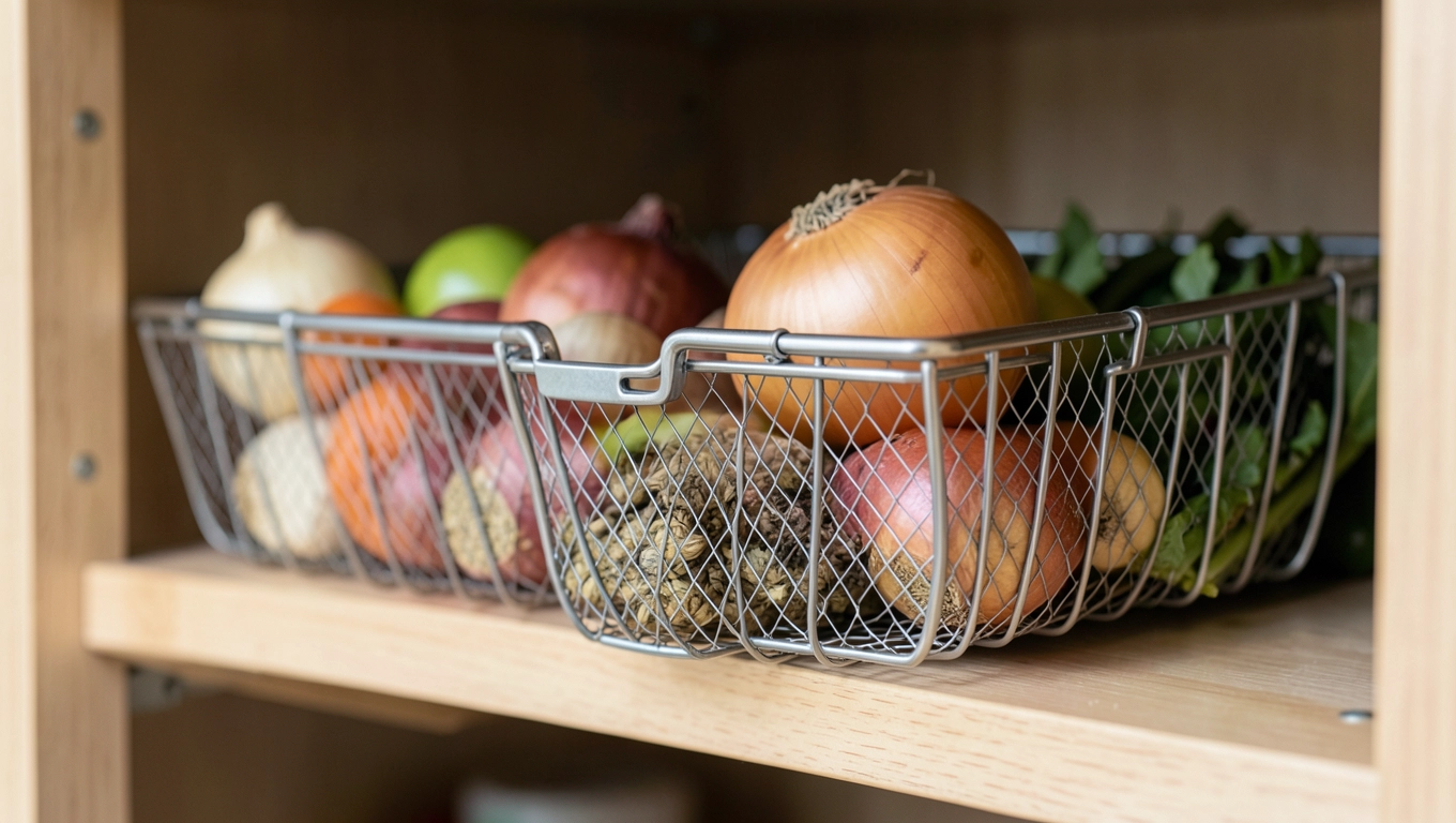Kosze wpinane do spiżarni