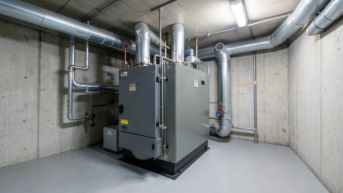 Kotłownia gazowa powyżej 60 kW w piwnicy