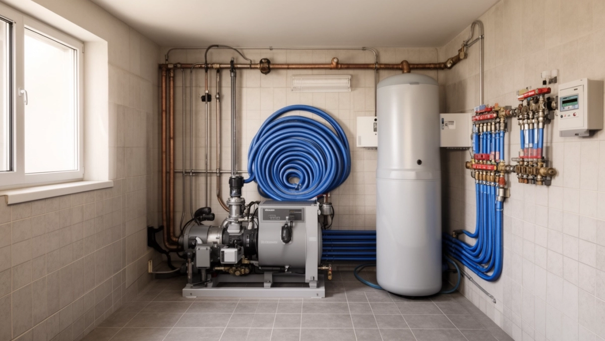 Kotłownia z gruntową pompą ciepła