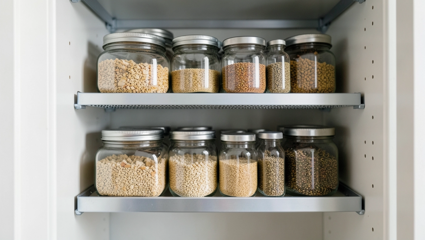 Liczba półek i typ półek w regałach do spiżarni