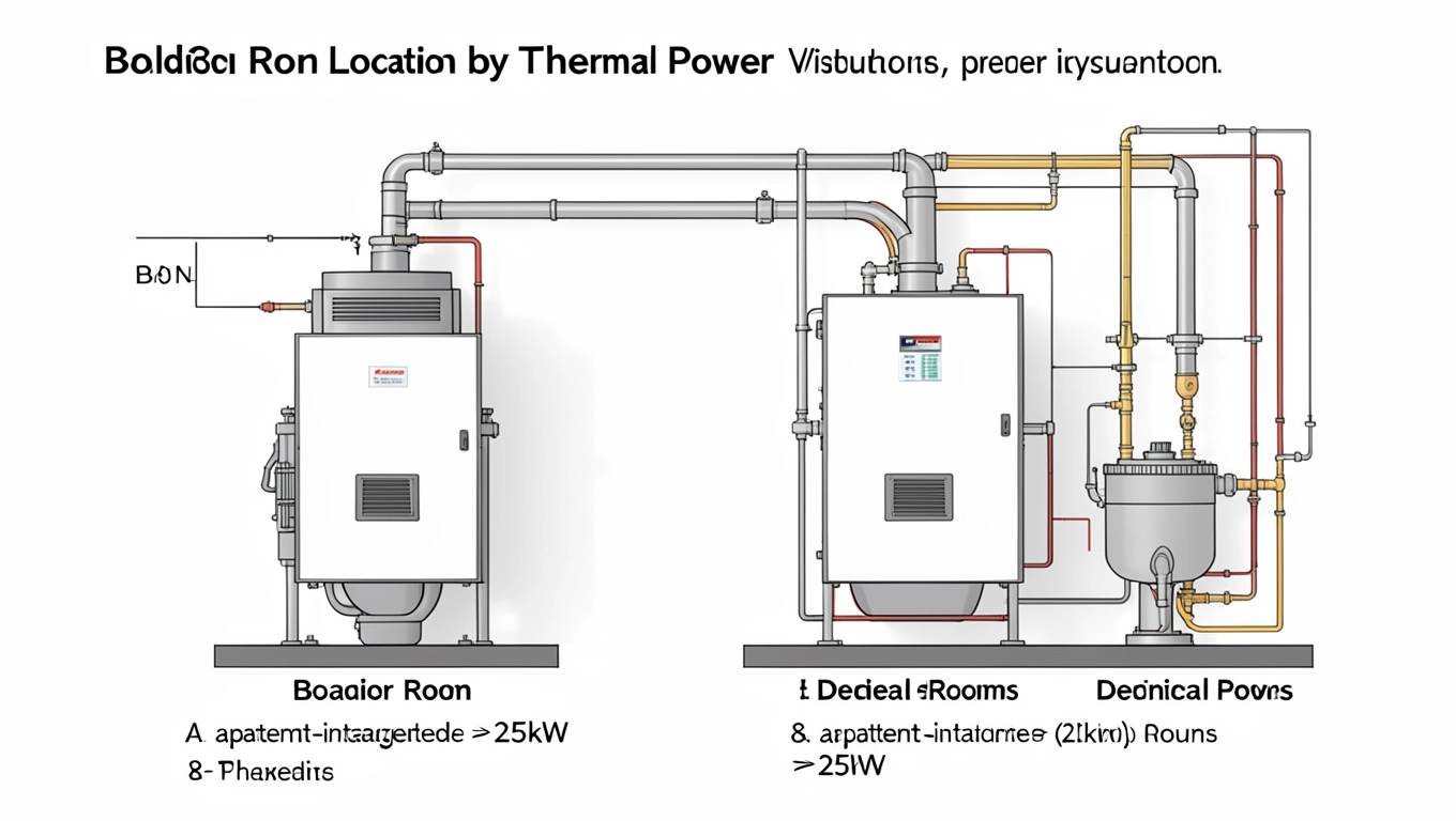 Lokalizacja kotłowni gazowej wg mocy cieplnej