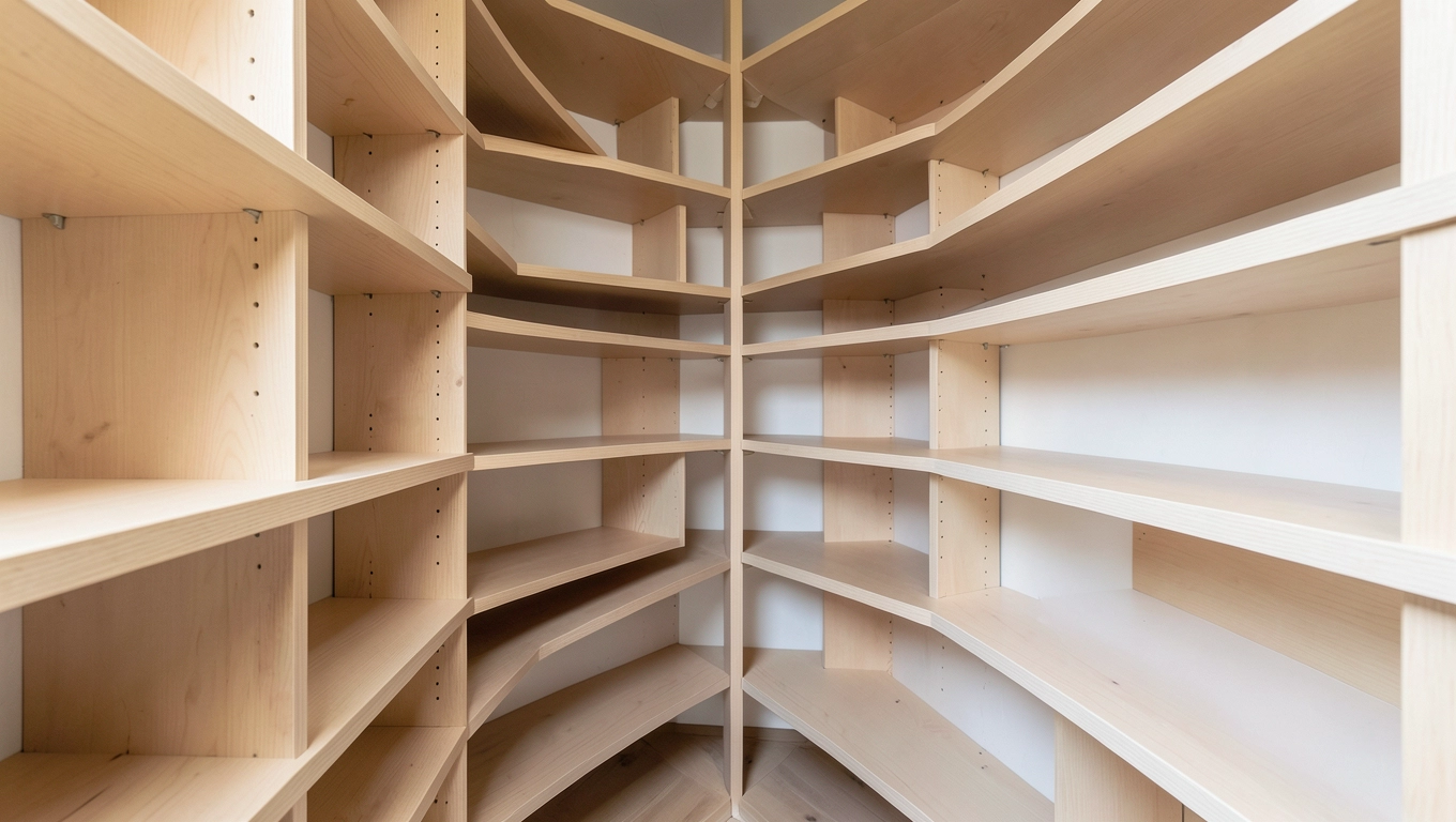 Maksymalizacja przestrzeni drewnianymi półkami