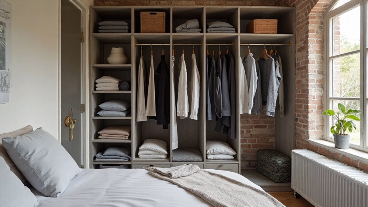 Mała garderoba we wnęce