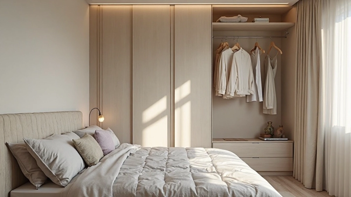 Mała sypialnia z garderoba