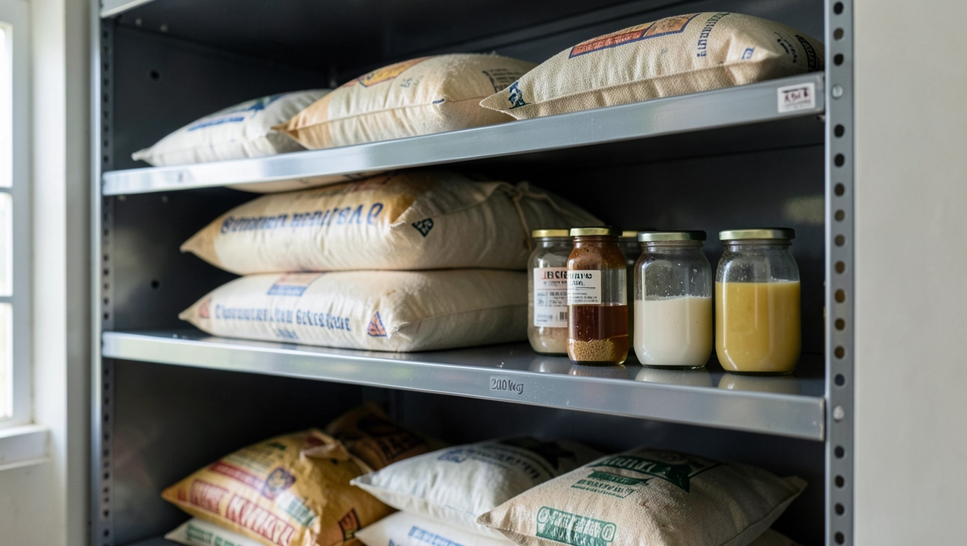 Metalowe półki do spiżarni