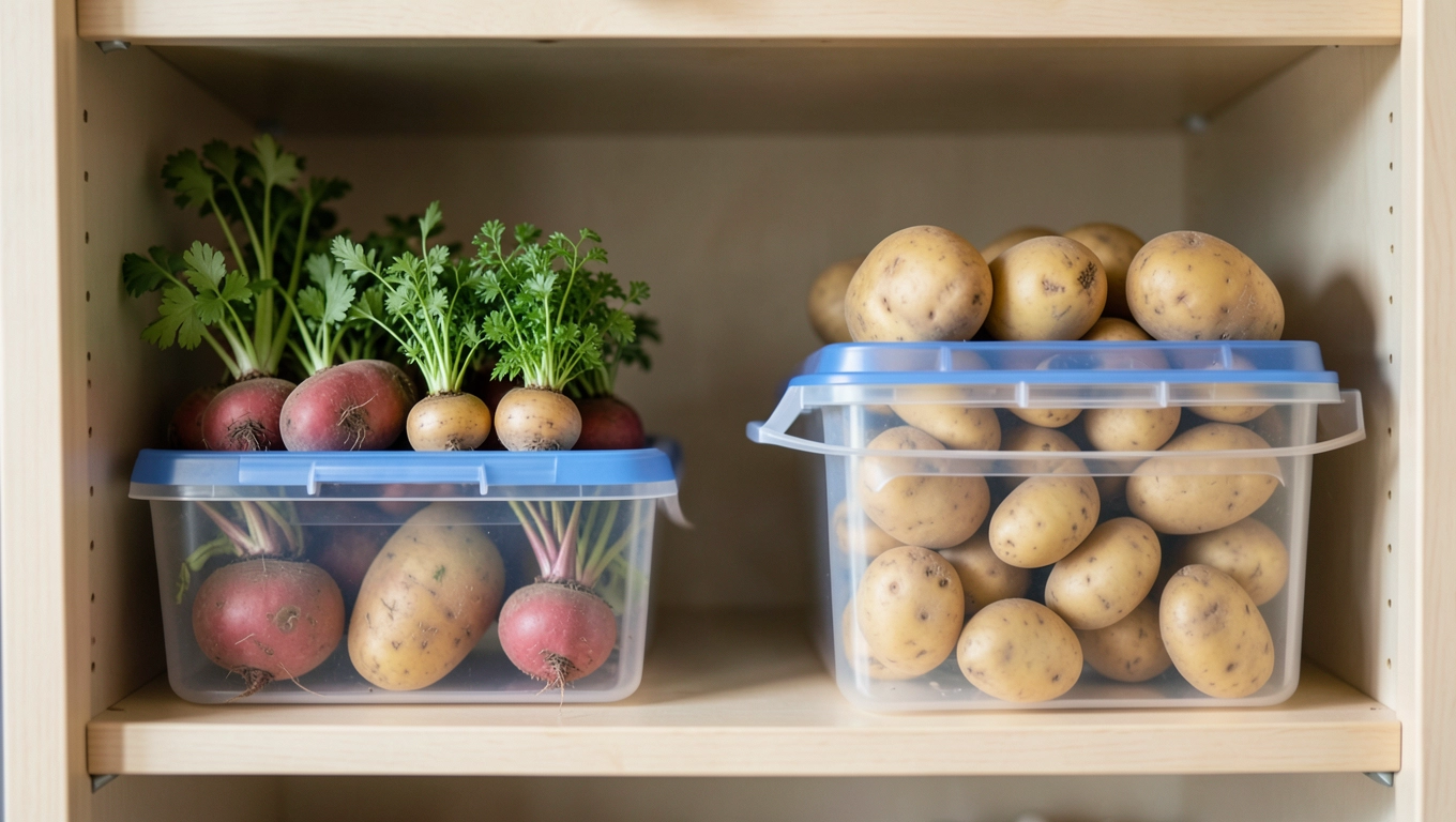 modułowe pojemniki do warzyw korzeniowych