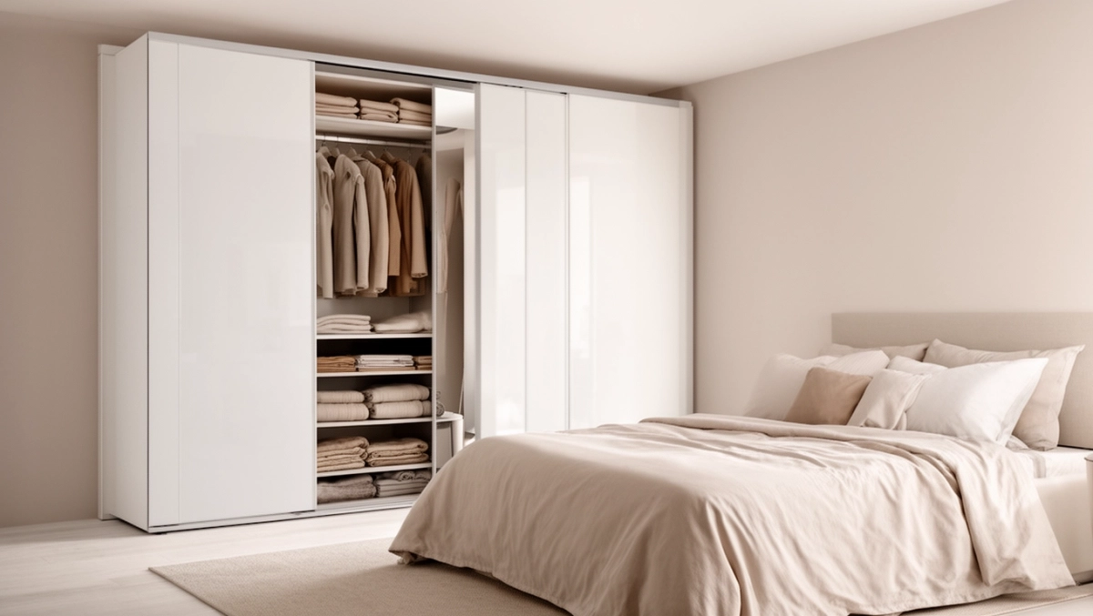 Nowoczesna garderoba w sypialni