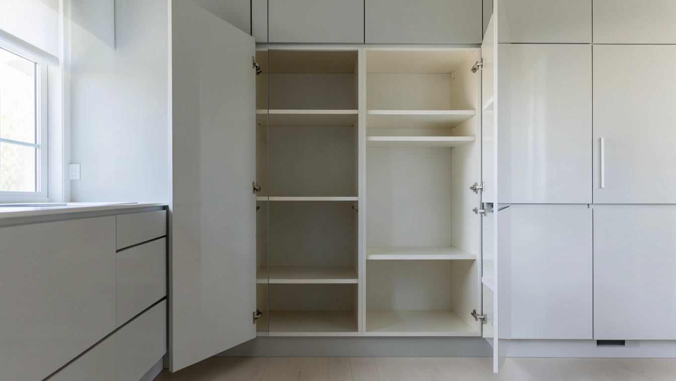 Nowoczesna spiżarnia z drzwiami