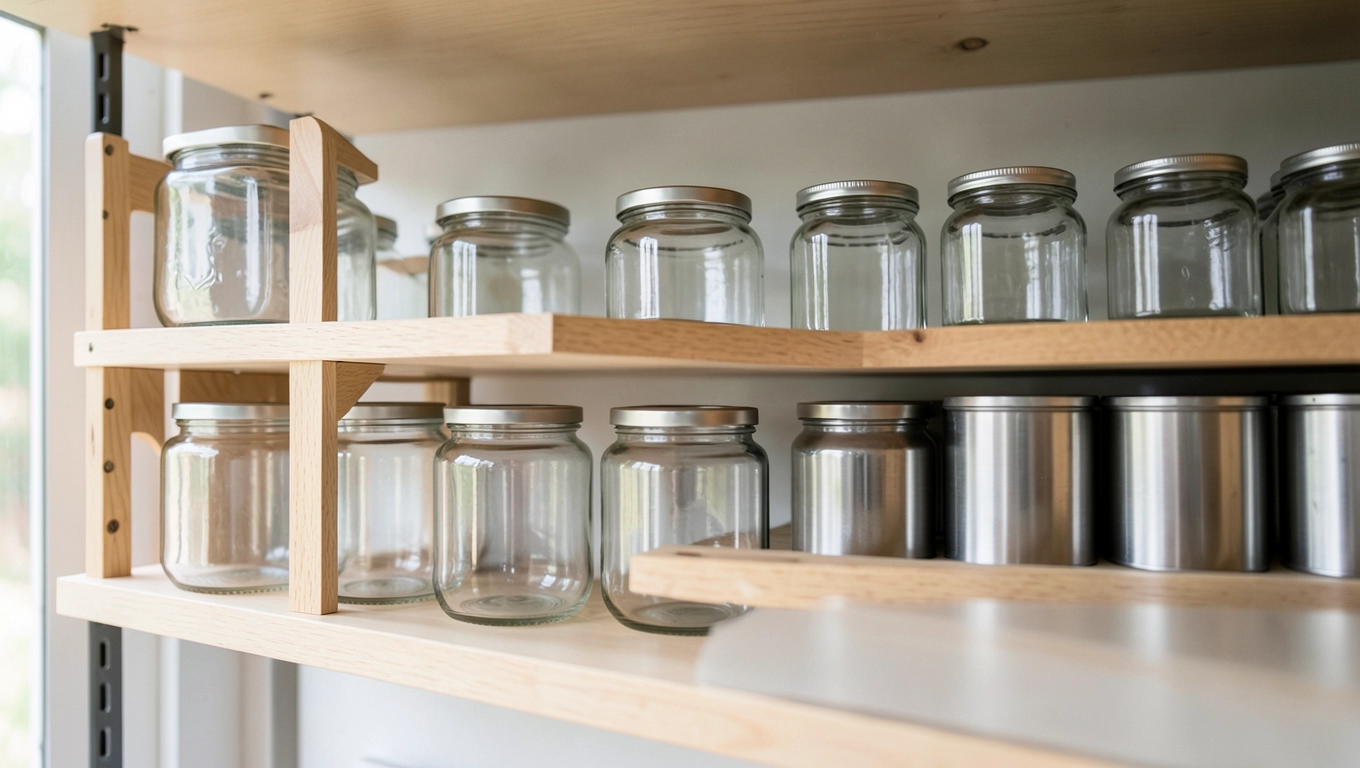 Optymalna głębokość półek dla słoików i puszek