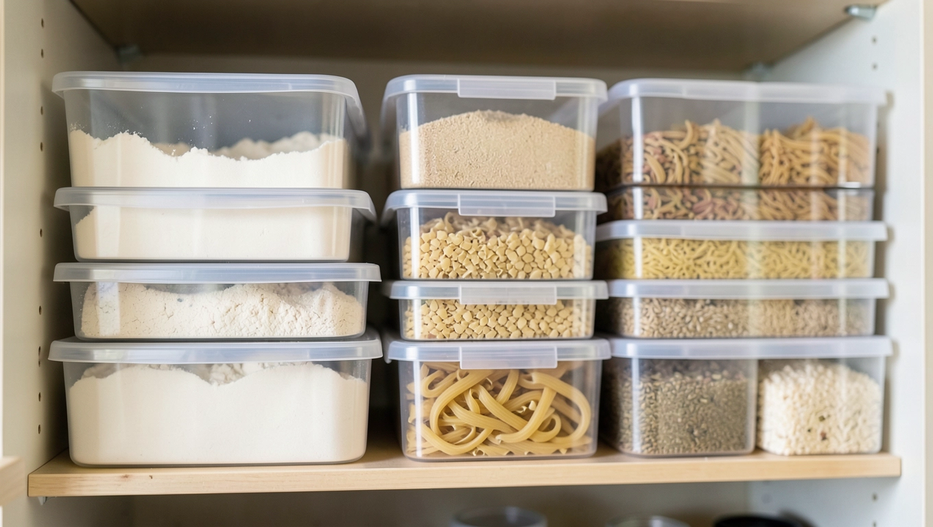 Organizacja spiżarni z pojemnikami