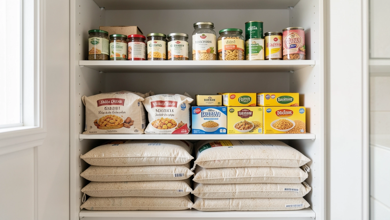 Organizacja zapasów w spiżarni we wnęce