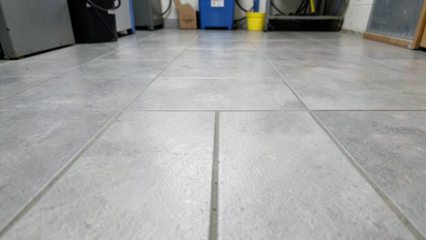 Płytki 60x60 barwione w masie kotłownia