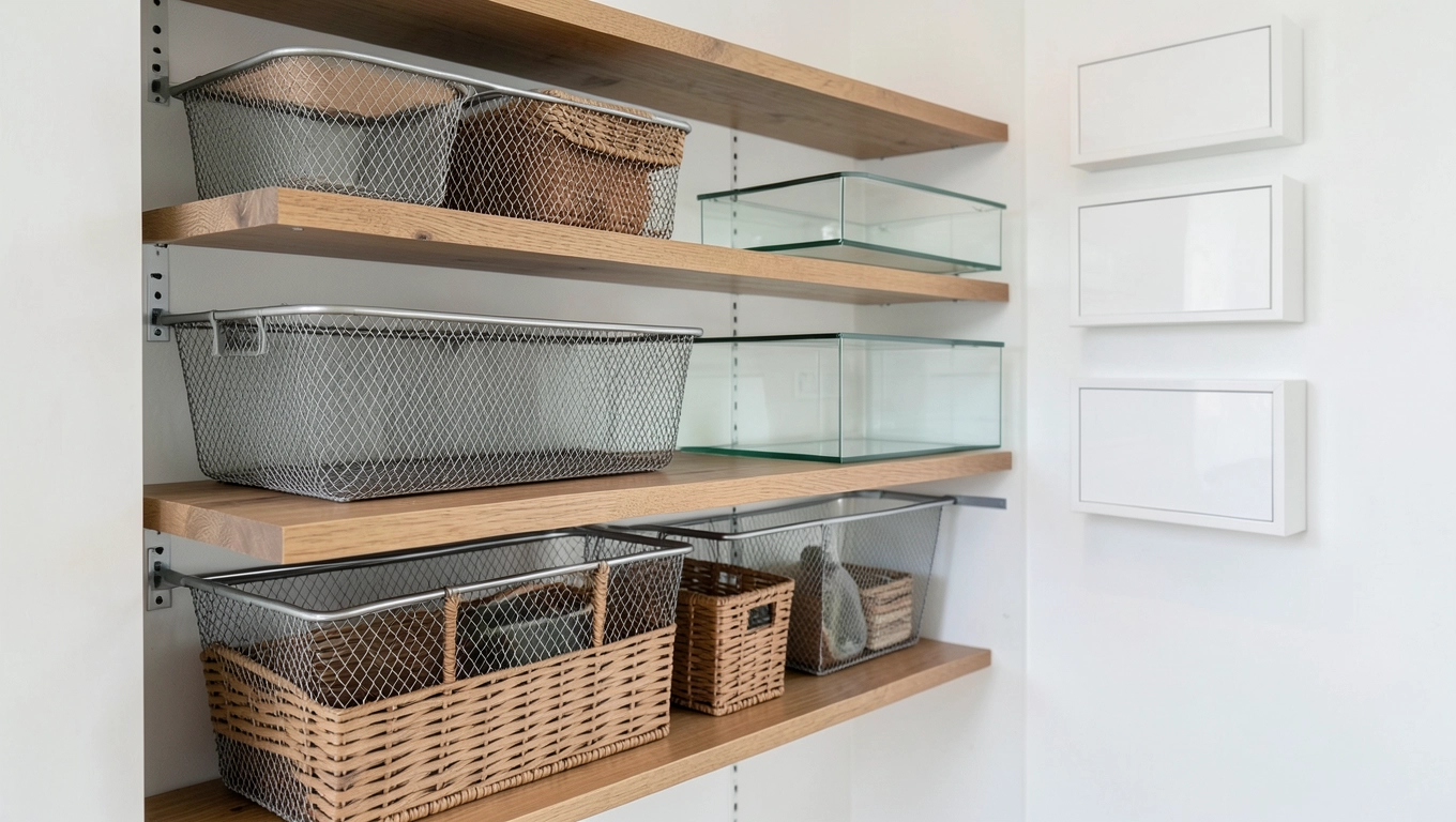 Półki i kosze do systemu spiżarni