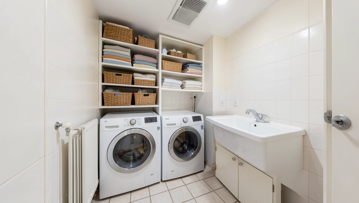 Pralnia jako pomieszczenie gospodarcze w metrażu