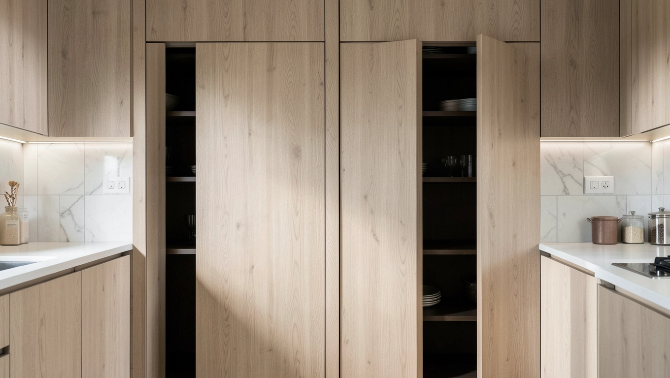 Przesuwne panele jako wejście do spiżarni