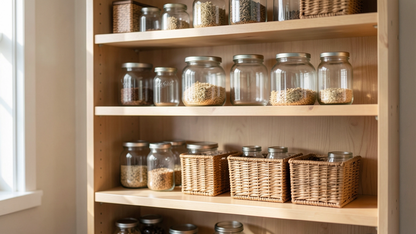 regały drewniane spiżarnia