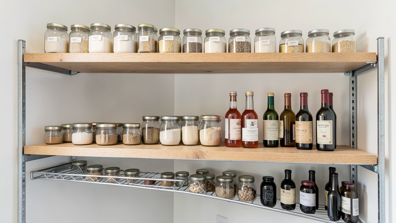Regały w projekcie spiżarni