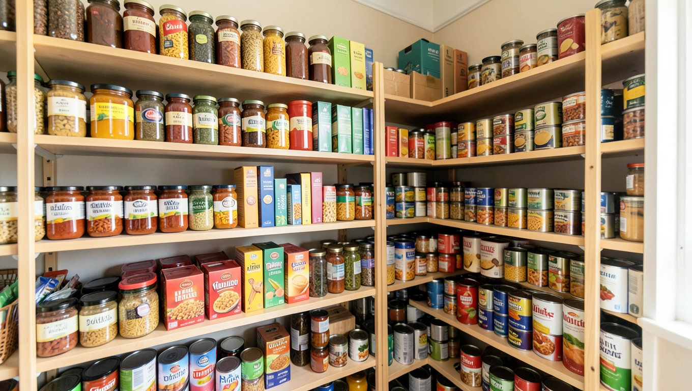 regały w spiżarni