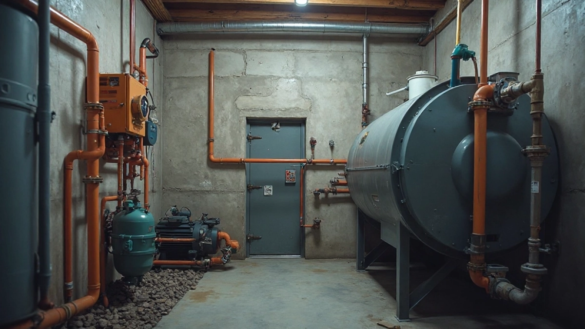 schemat kotłowni na pellet z buforem