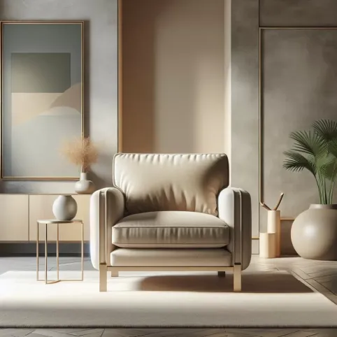 Beżowy fotel do salonu