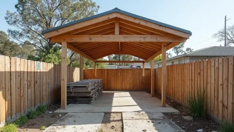 Budowa wiaty garażowej w granicy działki