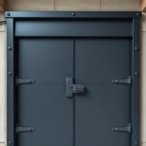 Drzwi metalowe do piwnicy z ościeżnicą