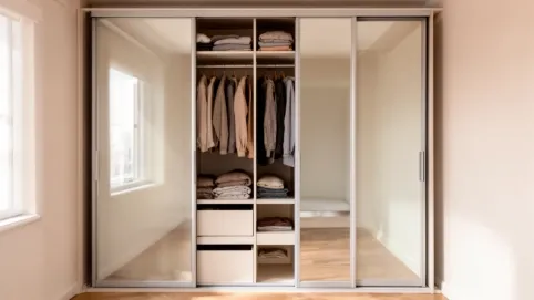 Drzwi przesuwne z lustrem do garderoby