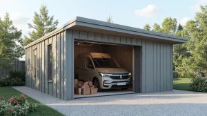 Garaż z płyty warstwowej 10x8 cena