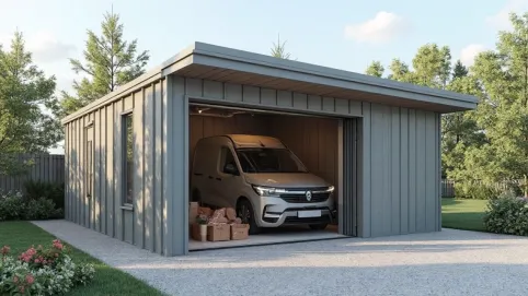 Garaż z płyty warstwowej 10x8 cena