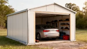 Garaż z płyty warstwowej do samodzielnego montażu