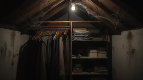 Garderoba na poddaszu bez okna