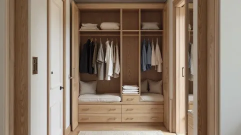 garderoba narożna do przedpokoju z siedziskiem