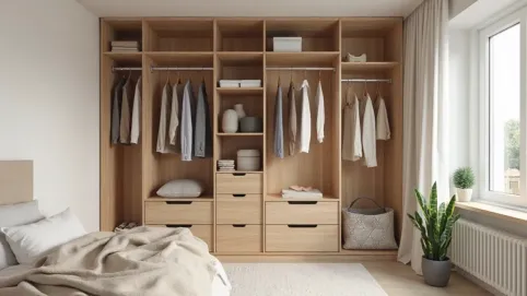 Garderoba w sypialni za ścianką wymiary