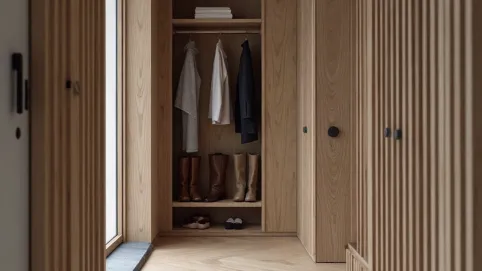 Garderoba z lamelami do przedpokoju