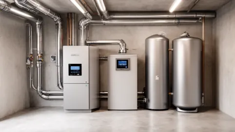 Kotłownia hybrydowa z piecem gazowym