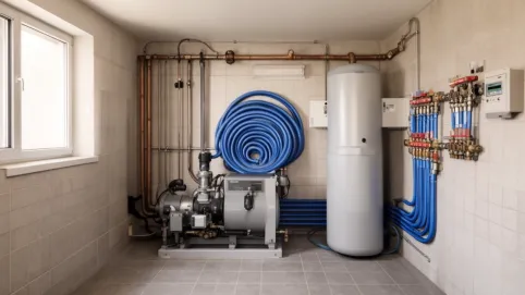 Kotłownia z gruntową pompą ciepła