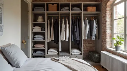 Mała garderoba we wnęce