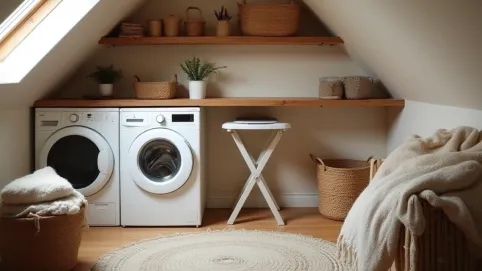 mała pralnia na poddaszu