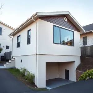 Mały dom z garażem w piwnicy