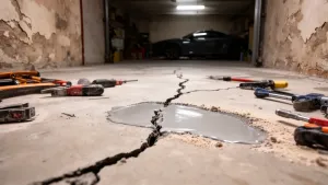 Naprawa posadzki betonowej w garażu