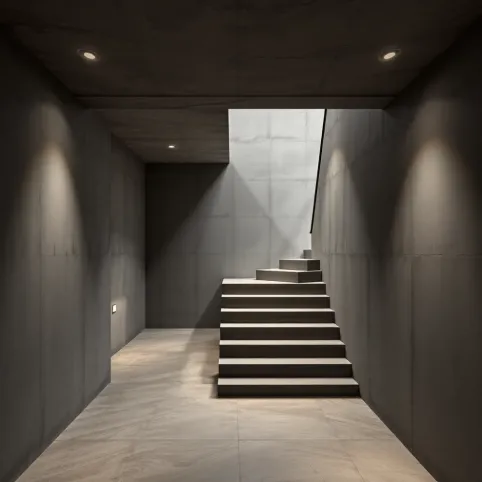 piwnica betonowa ze schodami