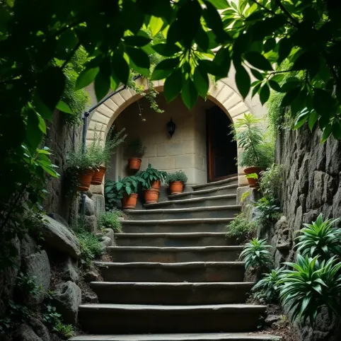 piwnica ogrodowa ze schodami