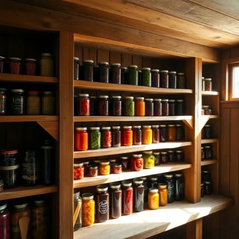 Regał do piwnicy na słoiki