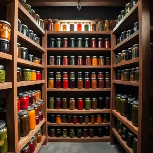 Regał na słoiki do piwnicy